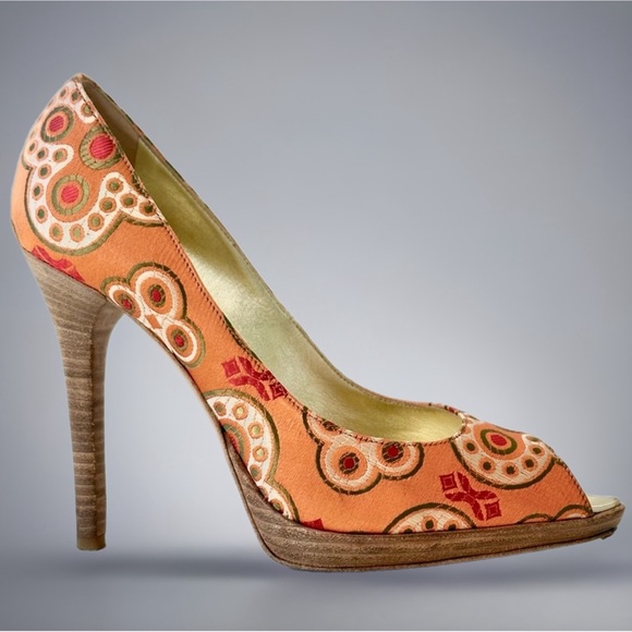 Casadei Floral Stiletto Pumps Size 8.5 👠 - Picture 2 of 10